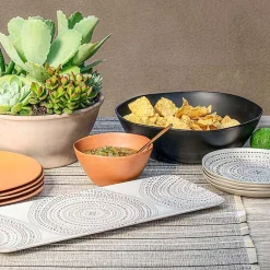 Kirklands Home Terracotta Melamine Santal Dinner Plates, Set of 6 Orange Online