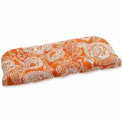 Kirklands Home Terracotta Paisley Outdoor Settee Cushion Hot