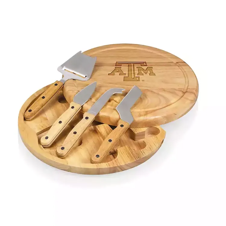 Kirklands Home Texas A&M University Cheese Board and Tool Set Tan