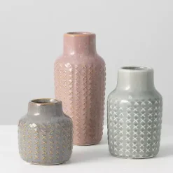 Vases>Kirklands Home Textured Ceramic Vases, Set of 3