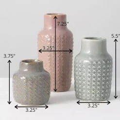 Vases>Kirklands Home Textured Ceramic Vases, Set of 3