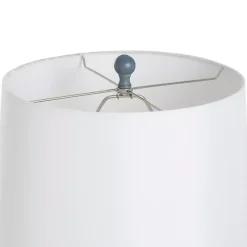 Kirklands Home Textured Denim Blue Tapered Table Lamp White Discount