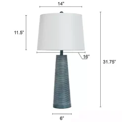Kirklands Home Textured Denim Blue Tapered Table Lamp White Discount