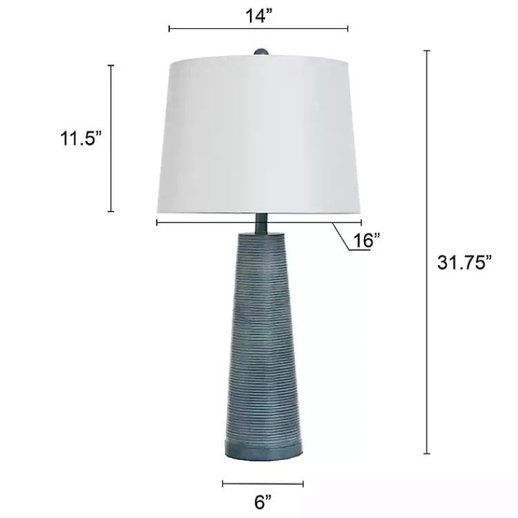 Kirklands Home Textured Denim Blue Tapered Table Lamp White Discount
