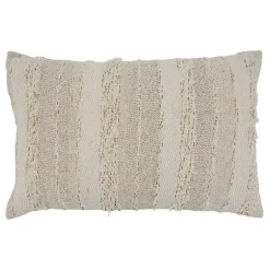 Pillows>Kirklands Home Textured Ivory Fringe Lumbar Throw Pillow
