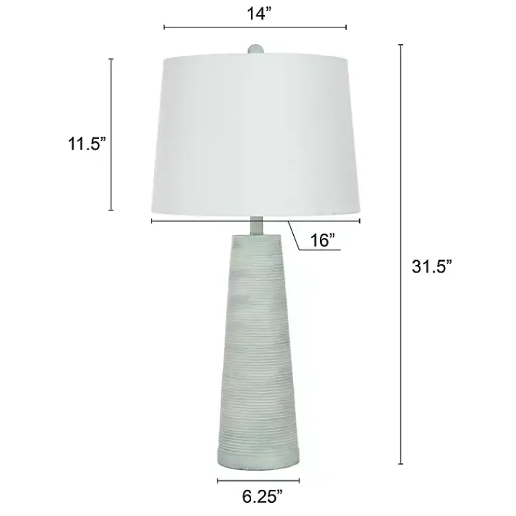 Kirklands Home Textured Light Blue Tapered Table Lamp White Online