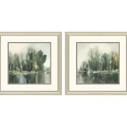 Kirklands Home Textured Treeline Framed Art Prints, Set of 2 Blue Outlet
