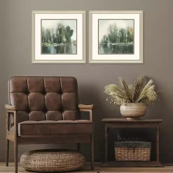 Kirklands Home Textured Treeline Framed Art Prints, Set of 2 Blue Outlet