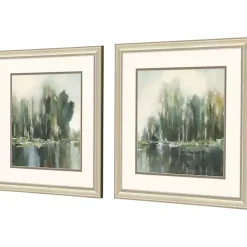 Kirklands Home Textured Treeline Framed Art Prints, Set of 2 Blue Outlet