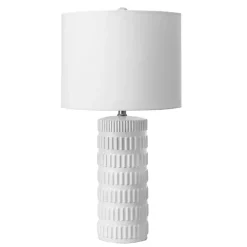 Kirklands Home Textured Ceramic Table Lamp White New