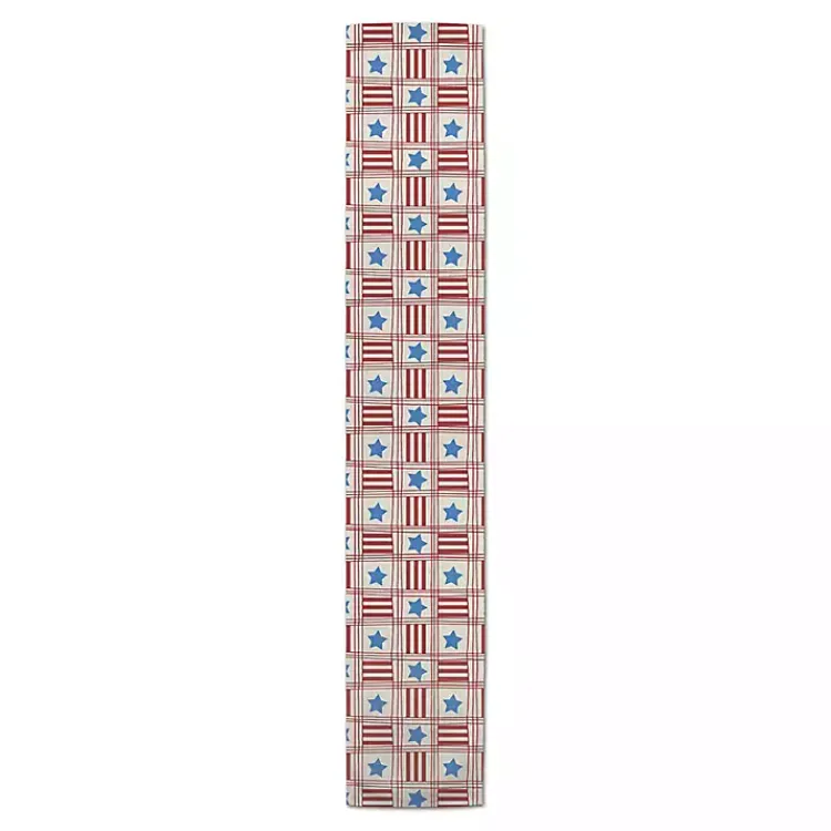 Kirklands Home 4th of July Stars & Stripes Table Runner, 90 in. New