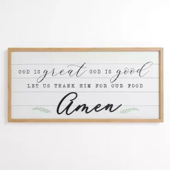 Kirklands Home Thank Him For Our Food Wall Plaque White Hot
