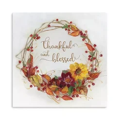 Fall>Kirklands Home Thankful & Blessed Harvest Wreath Print, 20x20