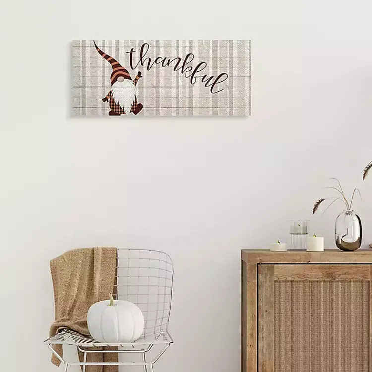 Fall>Kirklands Home Thankful Gnome Canvas Wall Art