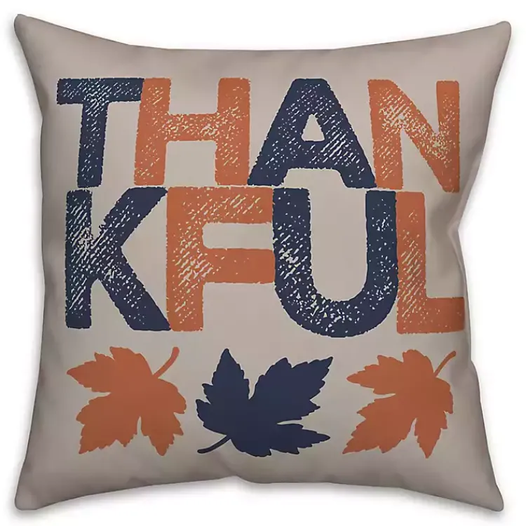 Fall>Kirklands Home Thankful Leaves Pillow Tan