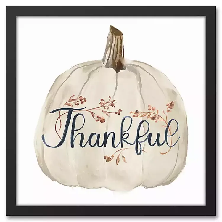 Fall>Kirklands Home Thankful Pumpkin Framed Canvas Art Print