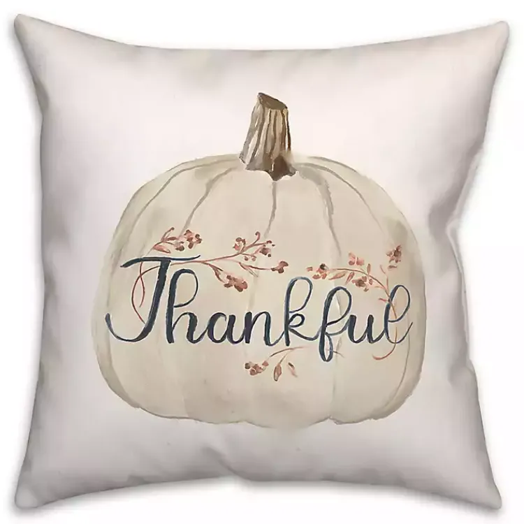 Fall>Kirklands Home Thankful Pumpkin Outdoor Pillow