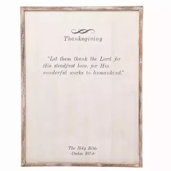 Fall>Kirklands Home Thanksgiving Blessing Framed Wall Plaque White