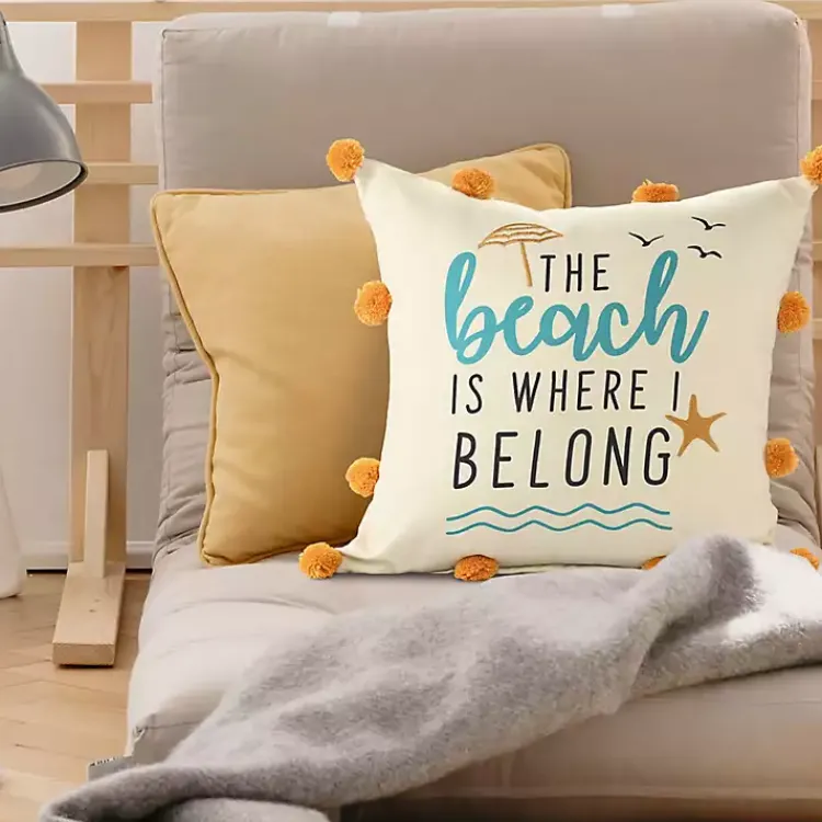 Pillows>Kirklands Home The Beach is Where I Belong Indoor/Outdoor Pillow