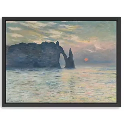 Kirklands Home The Cliff-Etretat, Sunset Framed Canvas Art Print Blue Discount