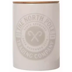 Kirklands Home The North Pole White Ceramic Canister