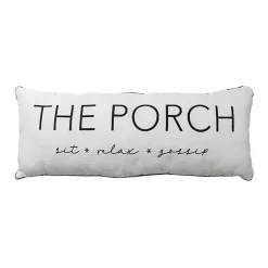 Kirklands Home The Porch Outdoor Lumbar Pillow White