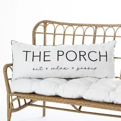 Kirklands Home The Porch Outdoor Lumbar Pillow White
