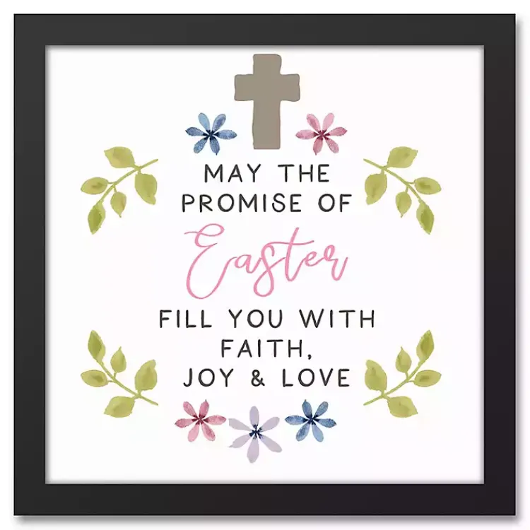 Easter Decorations>Kirklands Home The Promise of Easter Framed Canvas Print White