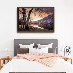 Kirklands Home The Quiet of Sunset Walnut Framed Canvas Art Print