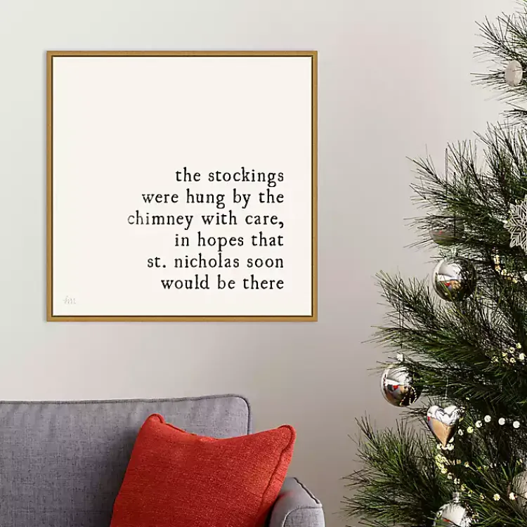 Christmas Art & Wall Decor>Kirklands Home The Stockings Were Hung Framed Canvas Art Print