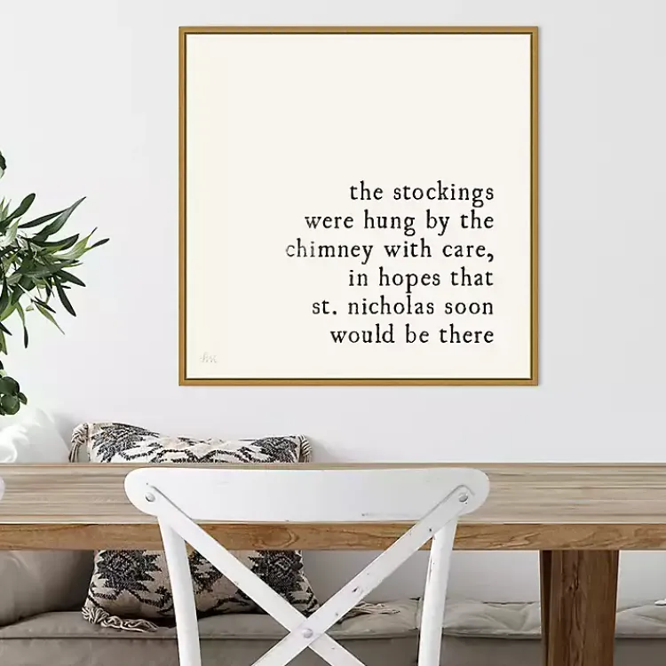 Christmas Art & Wall Decor>Kirklands Home The Stockings Were Hung Framed Canvas Art Print