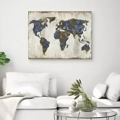 Kirklands Home The World I Canvas Art Print Blue New
