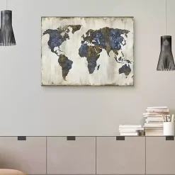 Kirklands Home The World I Canvas Art Print Blue New