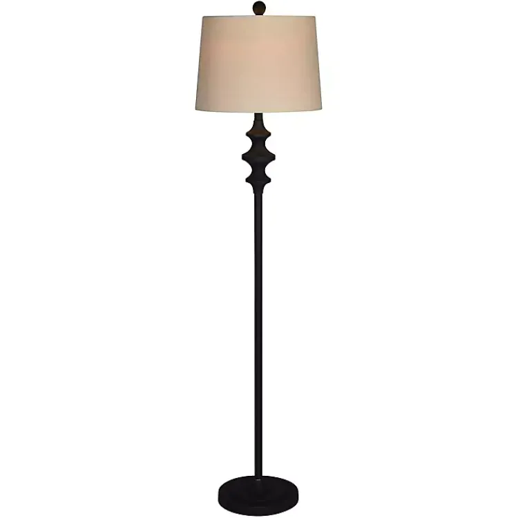 Kirklands Home Thelma Matte Black Stem Floor Lamp Tan Outlet