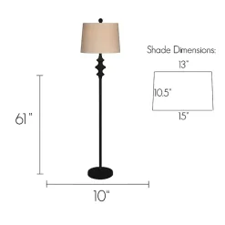 Kirklands Home Thelma Matte Black Stem Floor Lamp Tan Outlet