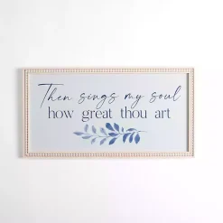 Kirklands Home Then Sings My Soul Blue Framed Wall Plaque Outlet
