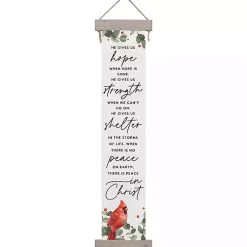 Christmas Art & Wall Decor>Kirklands Home There is Peace in Christ Hanging Canvas Sign