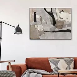 Kirklands Home Think Twice Framed Canvas Art Print Gray Sale