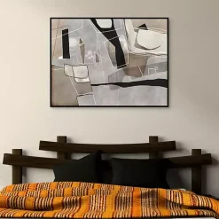 Kirklands Home Think Twice Framed Canvas Art Print Gray Sale