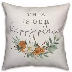 Pillows>Kirklands Home This Is Our Happy Place Floral Pillow White