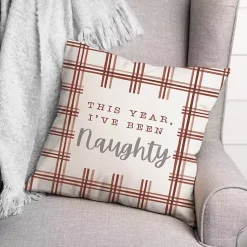 Christmas Pillows>Kirklands Home This Year I've Been Naughty Pillow