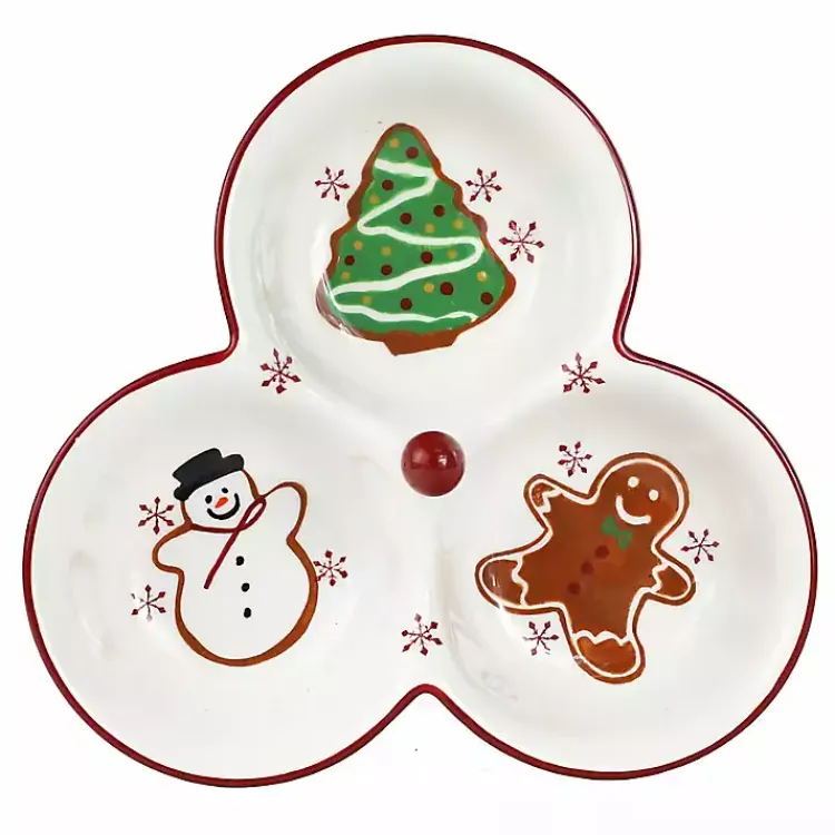 Kirklands Home Three-Section Christmas Serving Platter Sale
