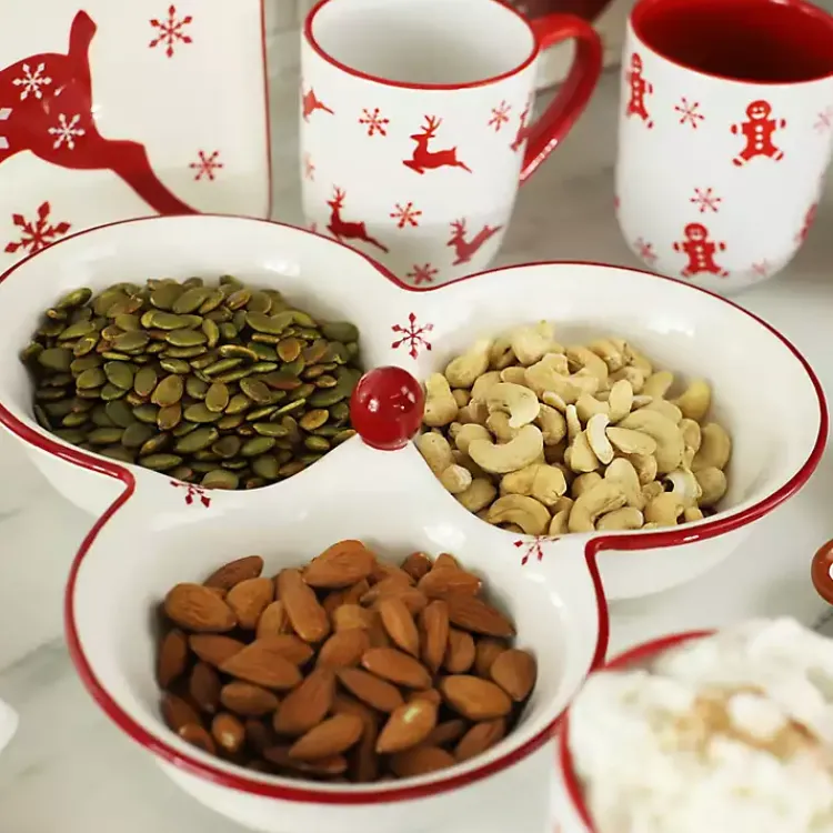 Kirklands Home Three-Section Christmas Serving Platter Sale