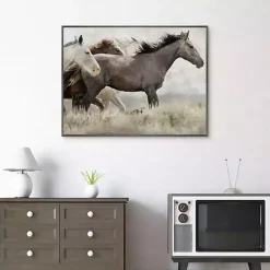 Kirklands Home Thunder Ridge Distressed Framed Canvas Art Print Gray Clearance