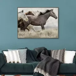 Kirklands Home Thunder Ridge Distressed Framed Canvas Art Print Gray Clearance