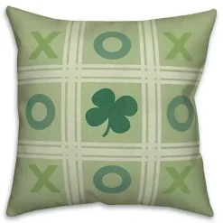 Pillows>Kirklands Home Tic Tac Toe Clover Indoor/Outdoor Pillow Green
