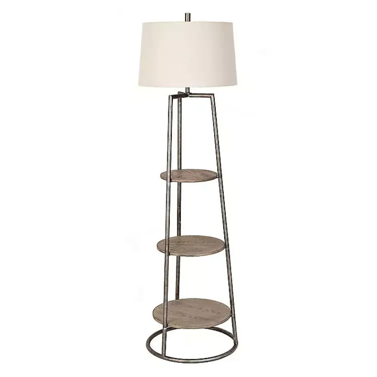Kirklands Home 3-Tier Shelf Floor Lamp White Clearance