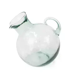 Kirklands Home Tilted Mouthed Circular Pitcher Clear Hot
