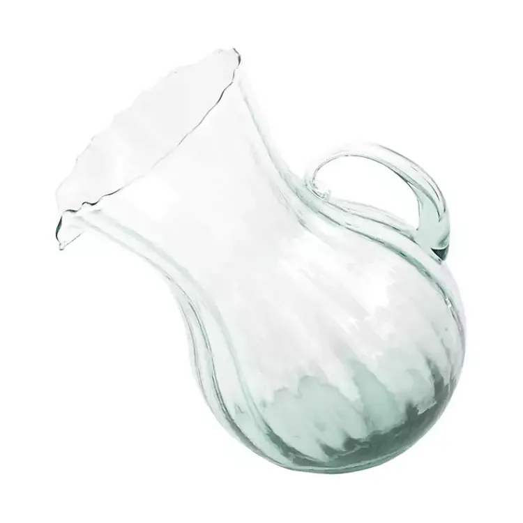 Kirklands Home Tilted Ribbed Glass Pitcher Clear Online