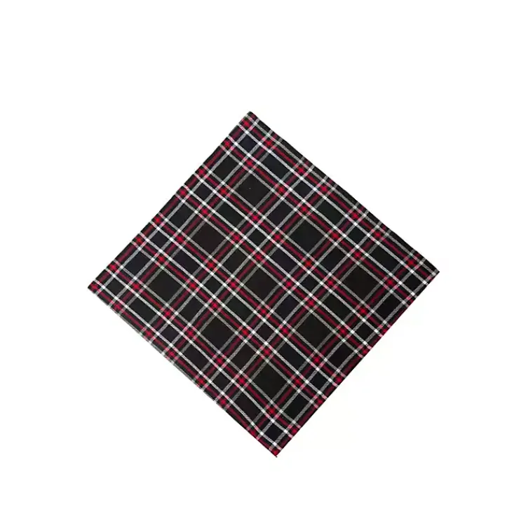 Christmas Dining & Entertaining>Kirklands Home Tinsel Black Plaid Napkins, Set of 6